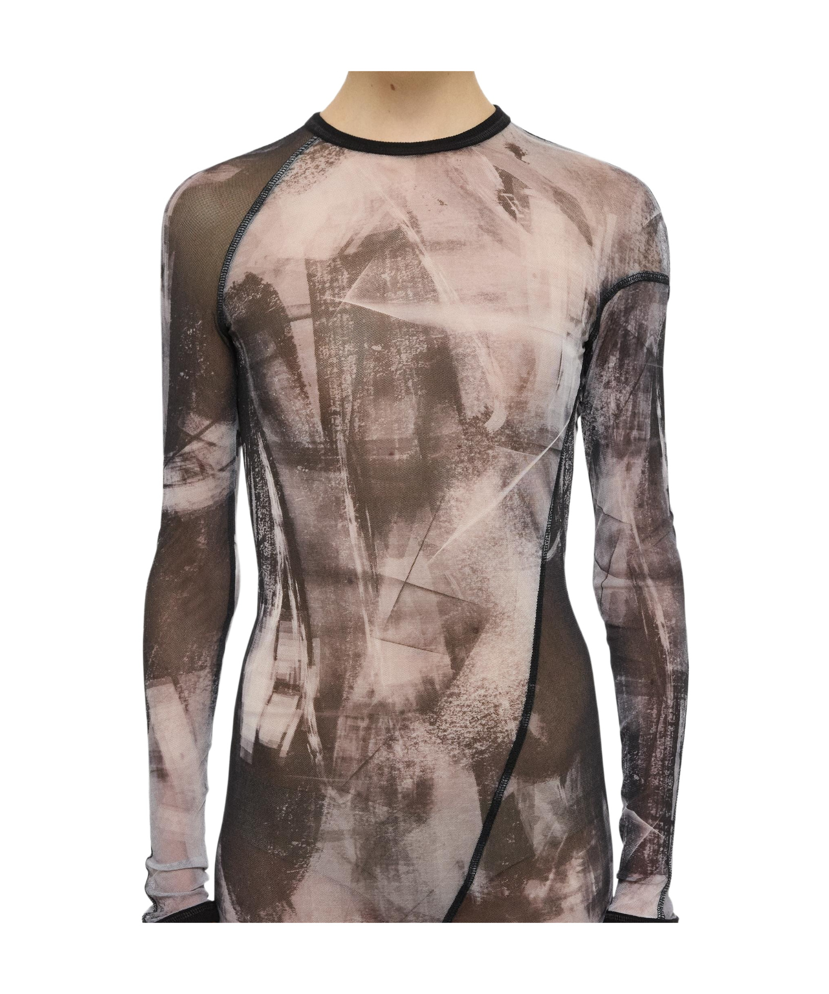 Helmut Lang Scribbe Twisted Dress In Gray