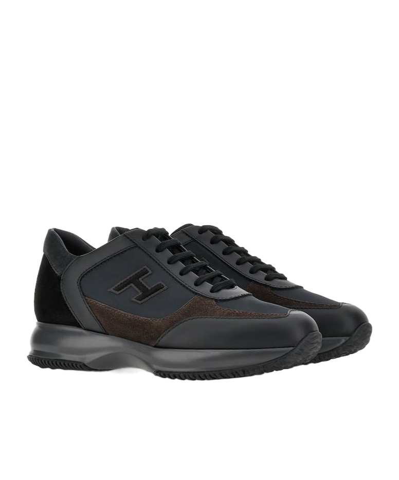 Hogan Men's Interactive H Sneakers In Black