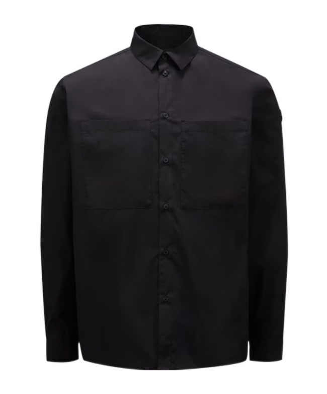 Moncler Buttoned Long-sleeved Shirt In Black