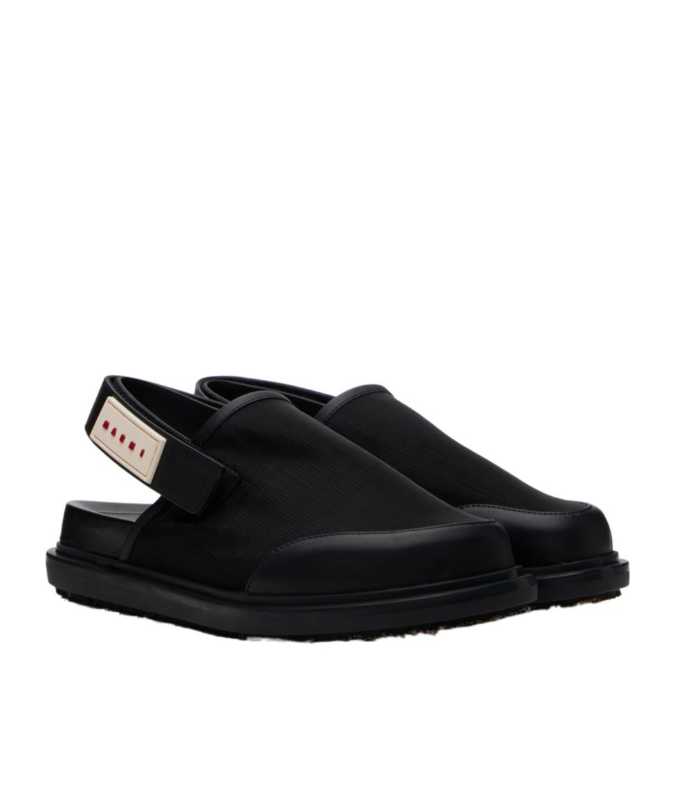 Marni Black Back Strap Mules In Black
