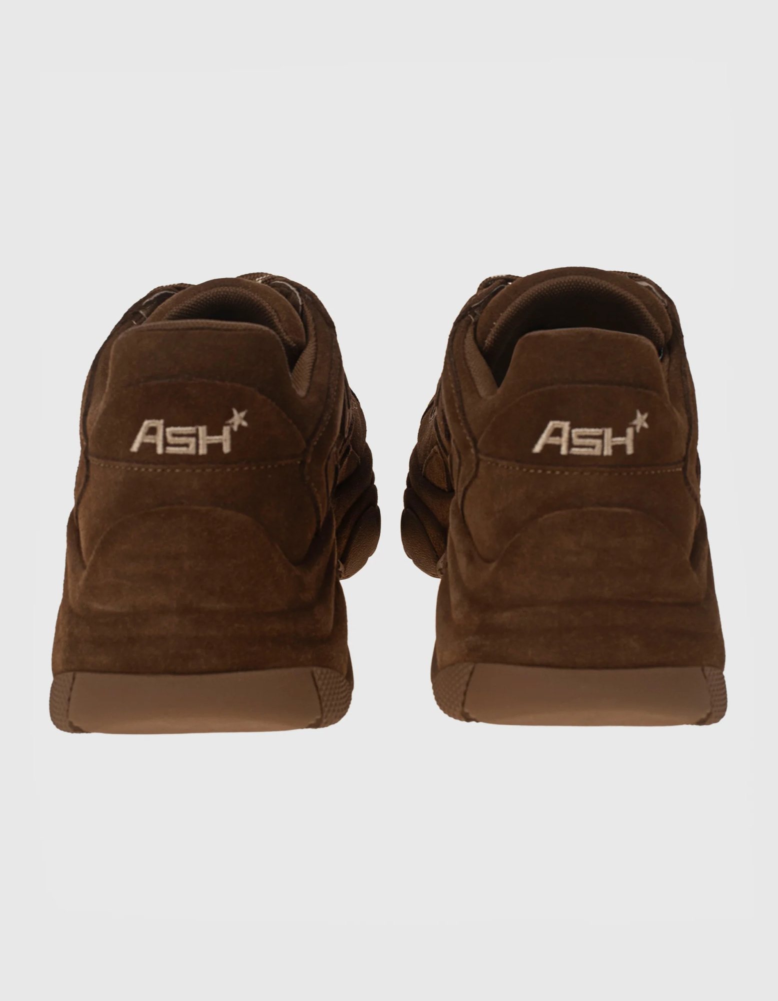 Ash Suede Sneakers With Chunky Sole And Round Toe In Brown