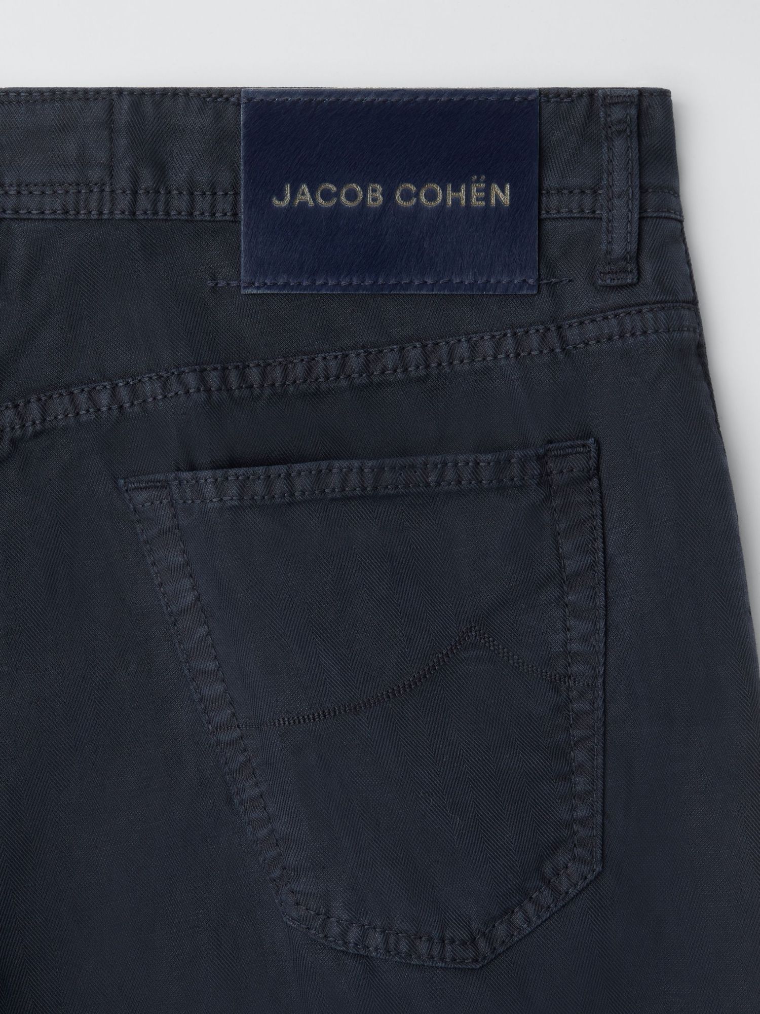 Jacob Cohen Herringbone Jeans In Black