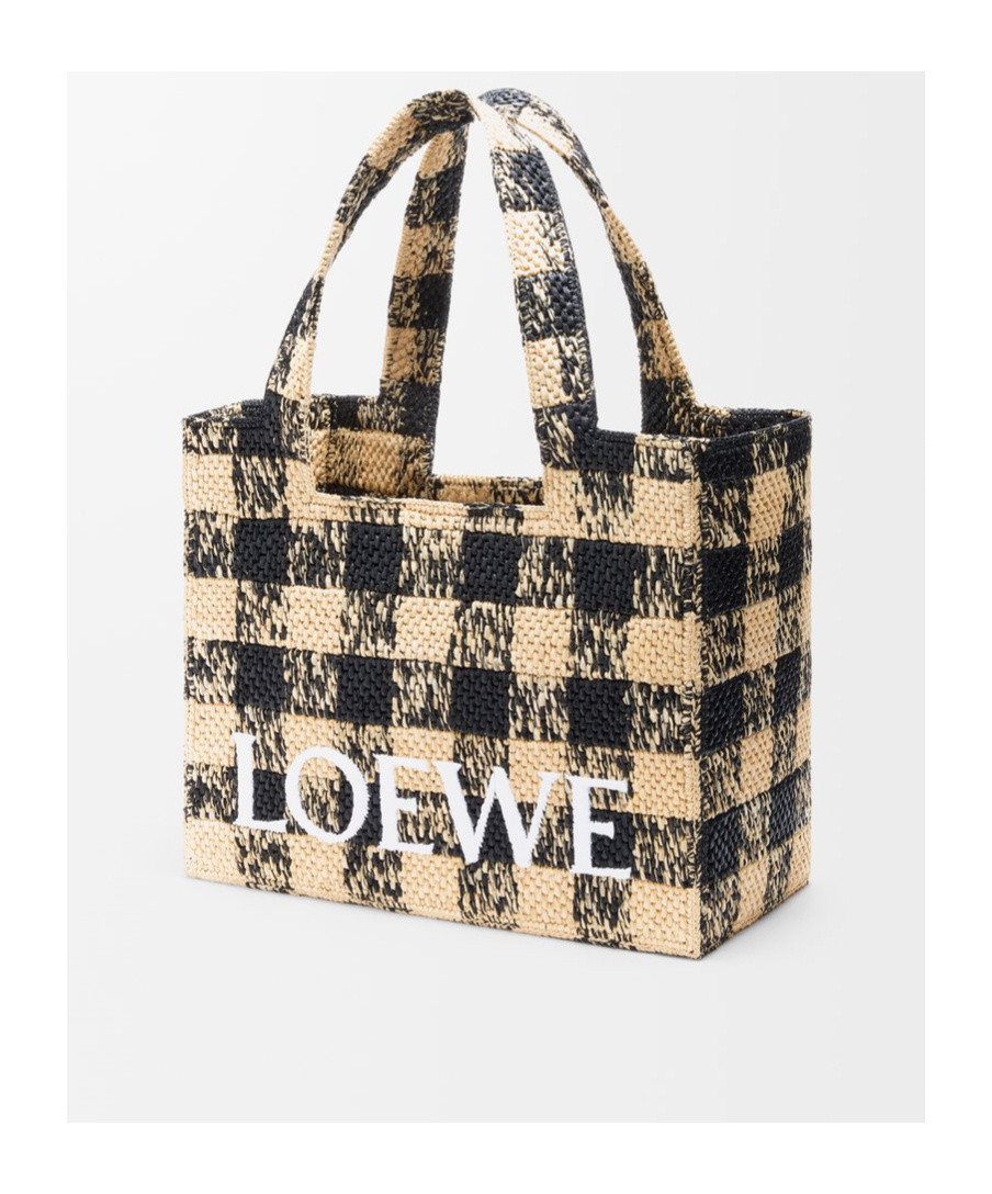 Loewe Font Small Tote Bag In Natural/black