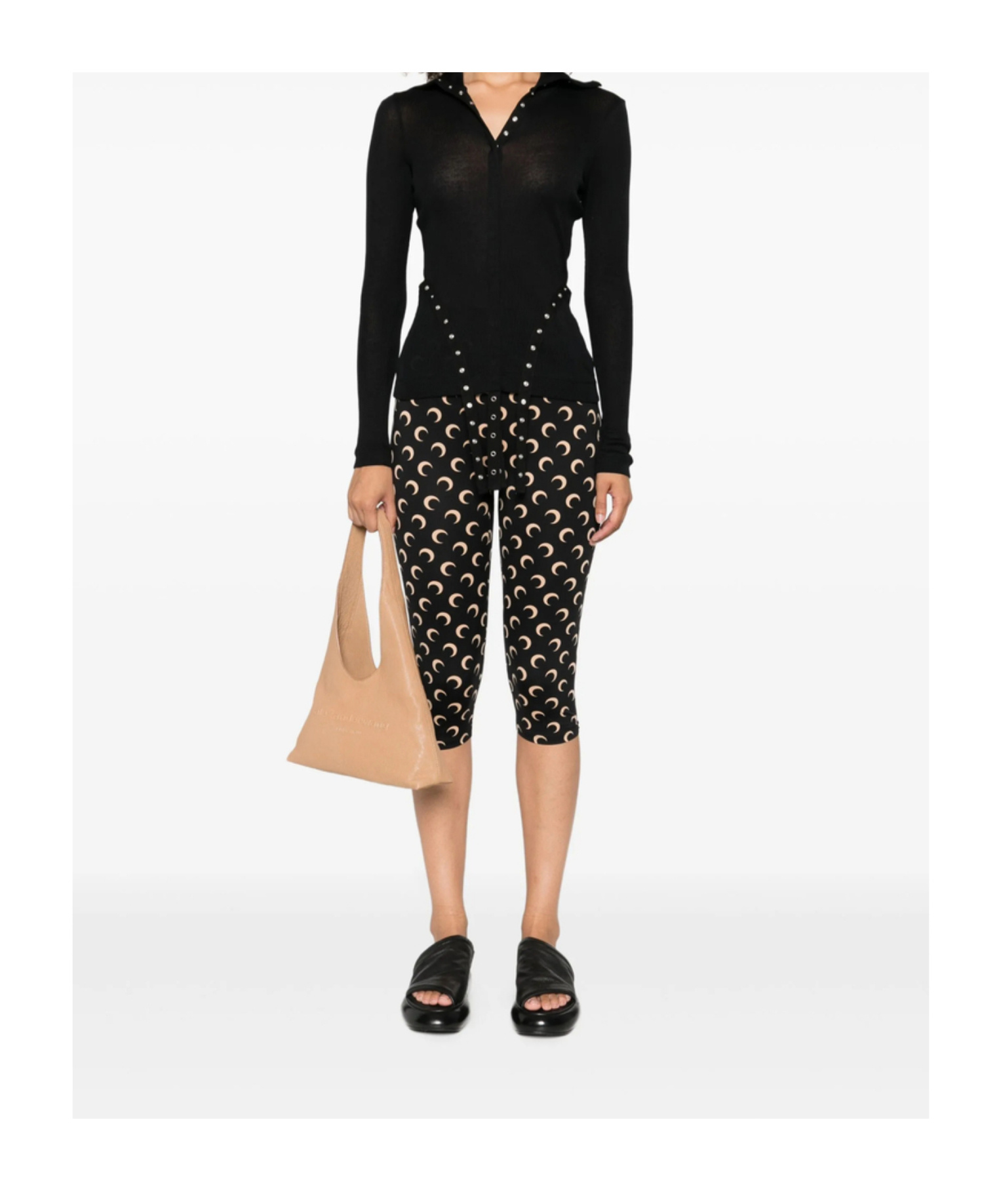 Marine Serre Crescent Moon-print Trousers In Blue