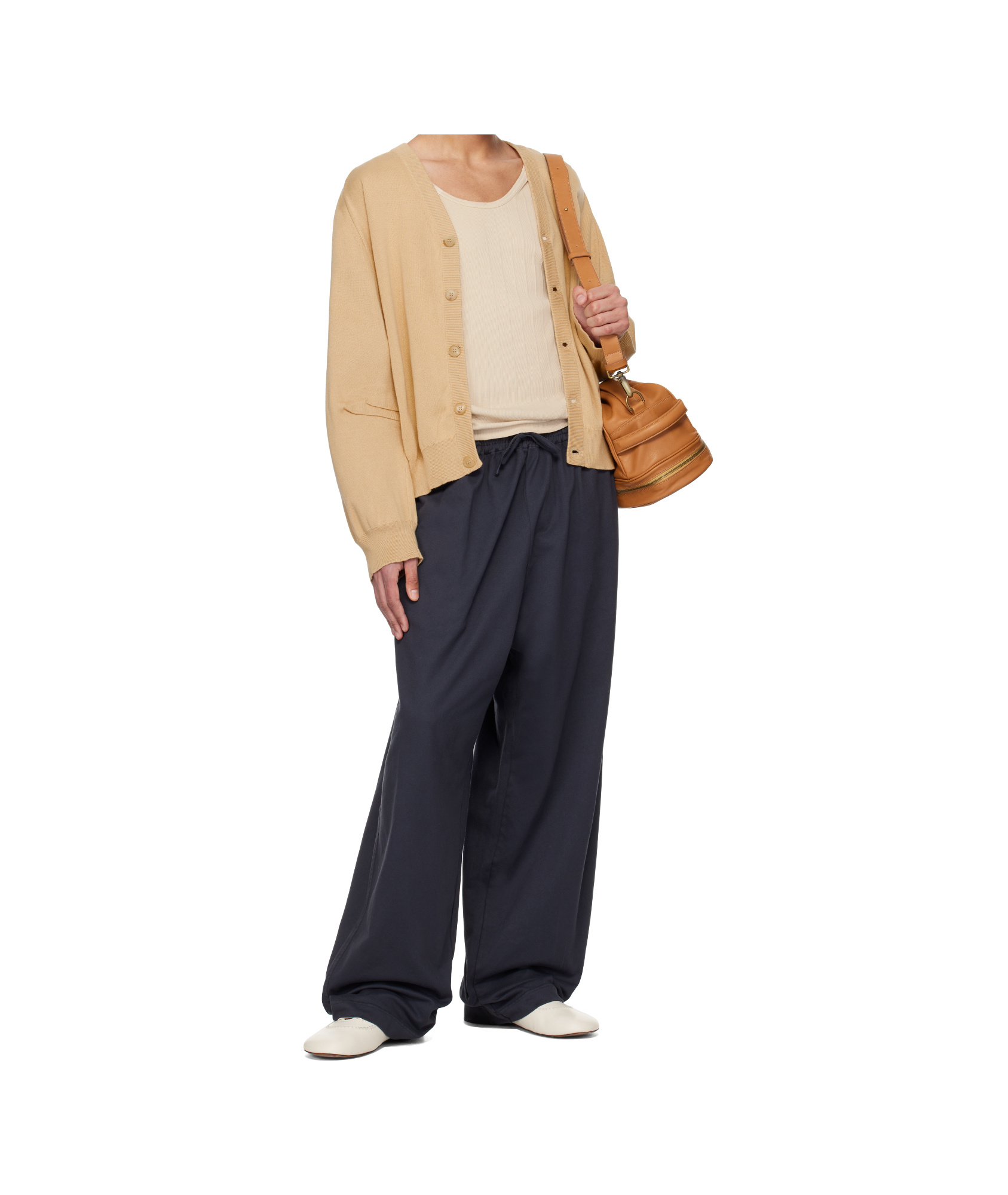 Hed Mayner Navy Embroidered Sweatpants In Navy Blue