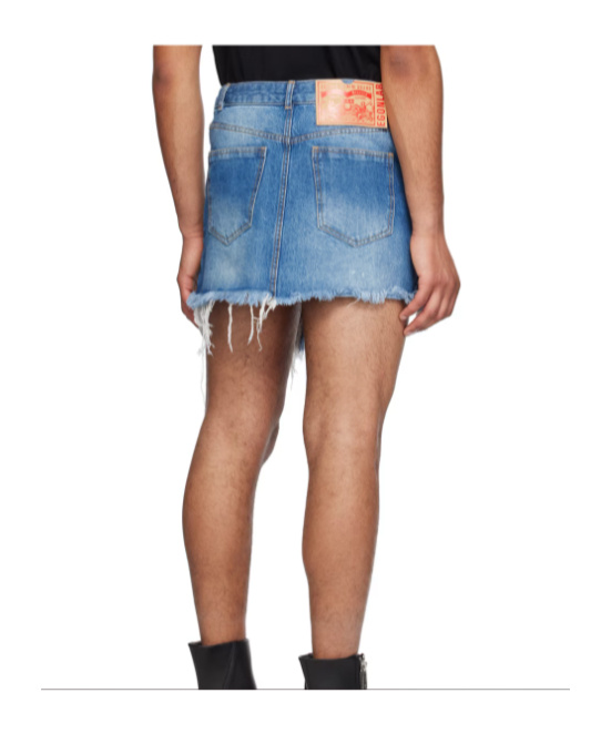 Egonlab Belt-loop Denim Skirt In Multicolor
