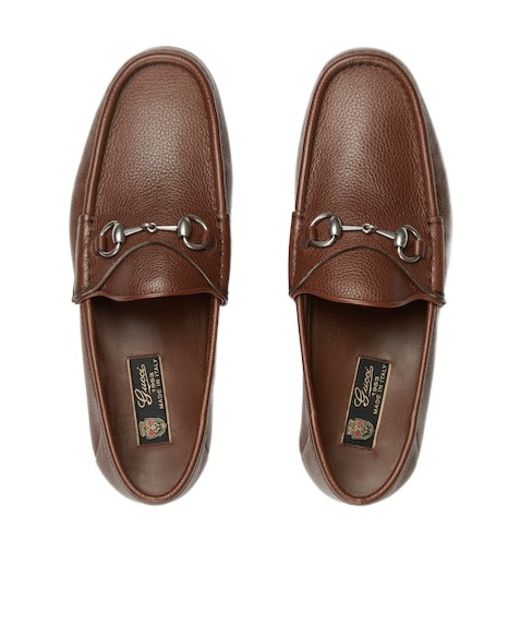 Gucci Men's Horsebit 1953 Grained Leather Bit Loafers In Brown