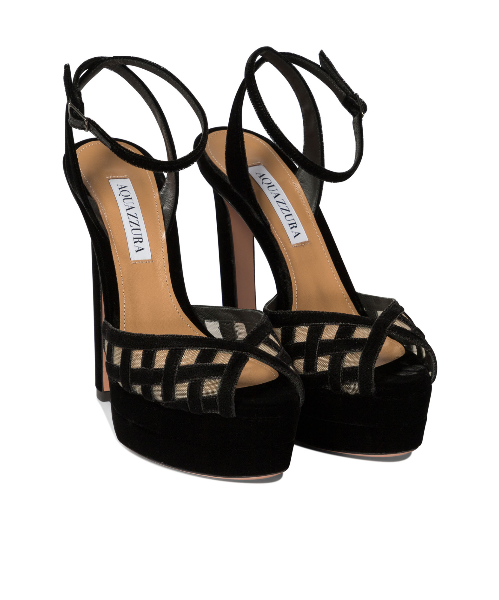 Aquazzura 130mm Romance Plateau Sandals In Black