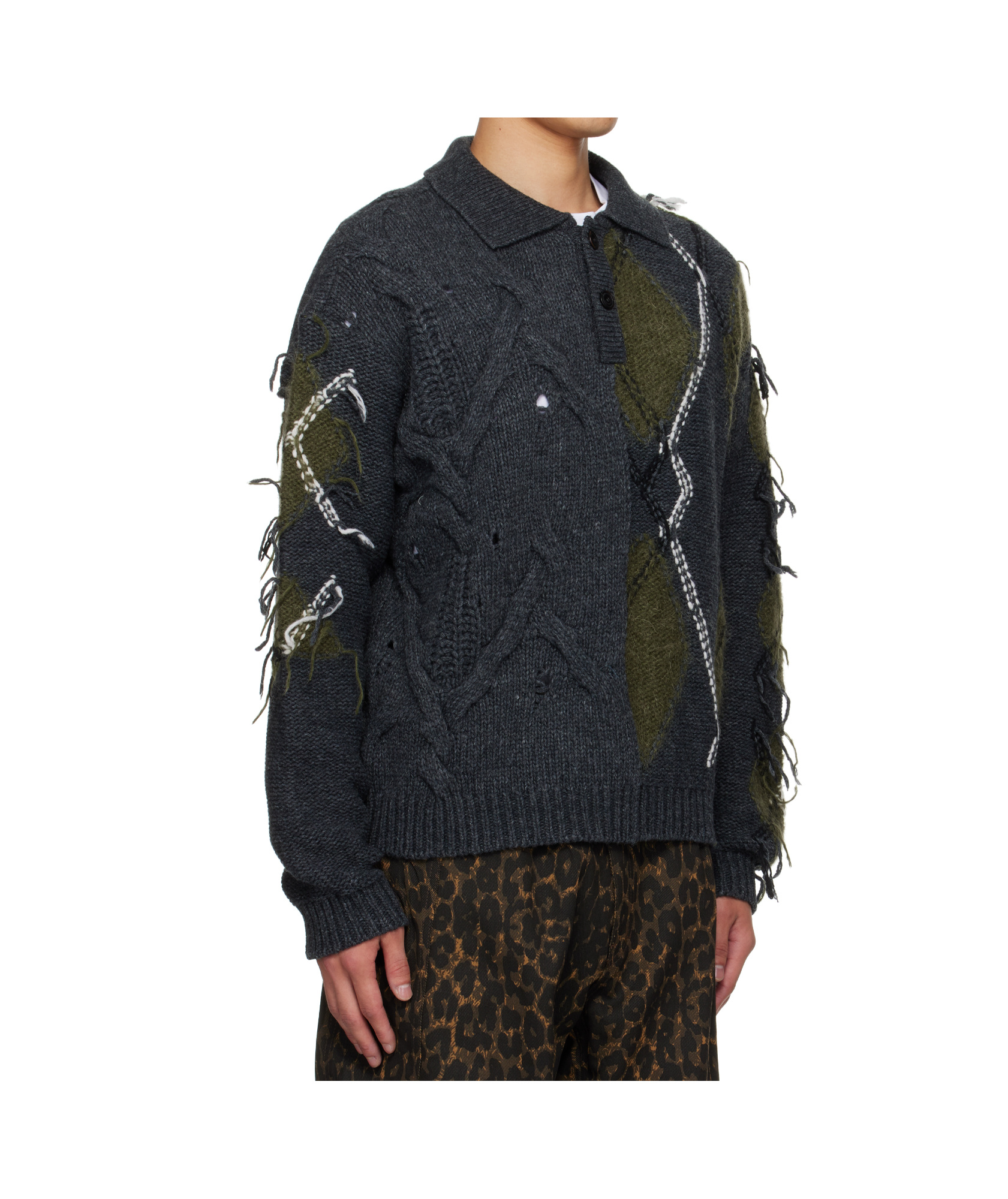 Andersson Bell Argyle Fisherman Sweater In Green