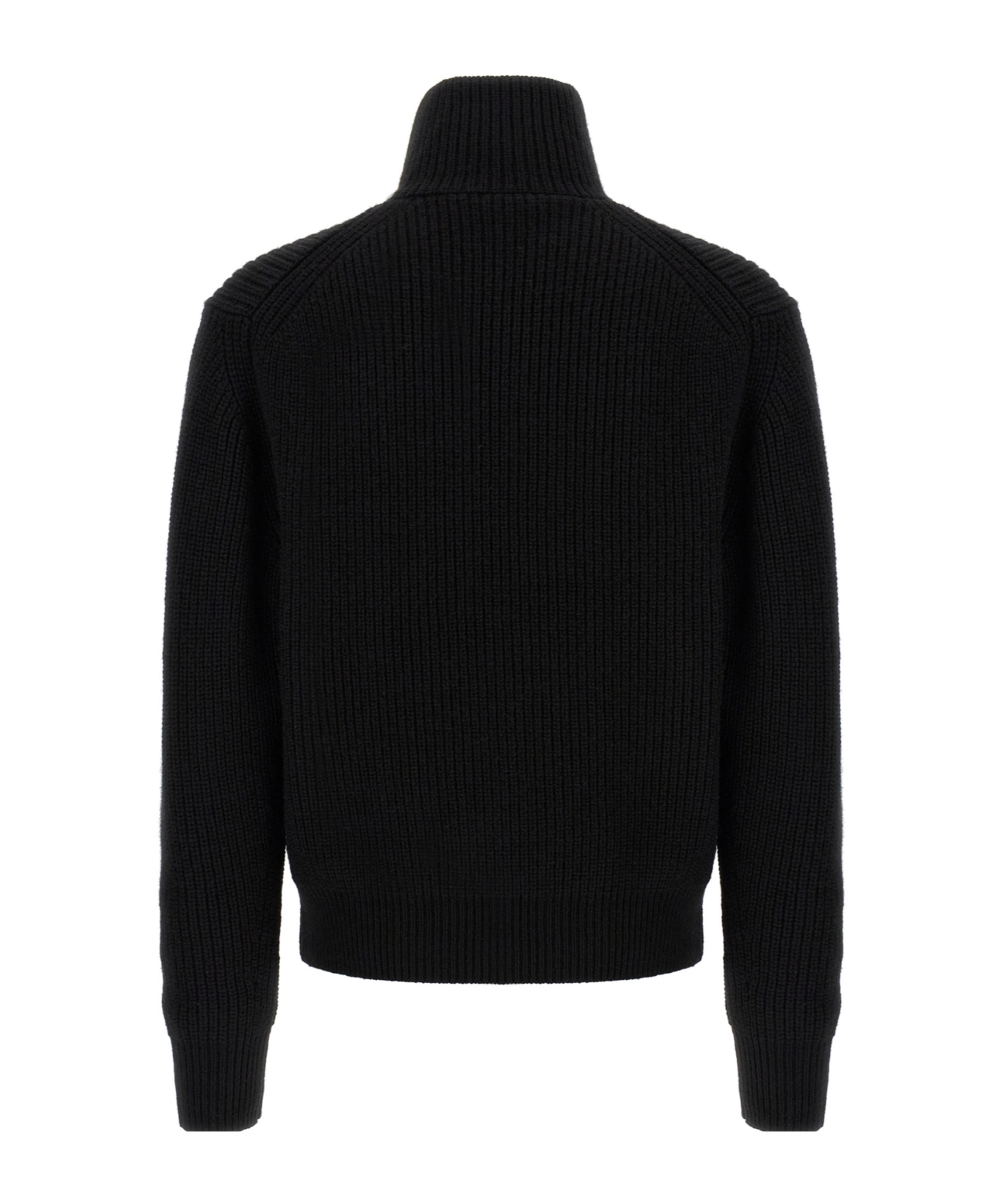 Tom Ford Slim-fit Ribbed Wool And Cashmere-blend Zip-up Cardigan In Black