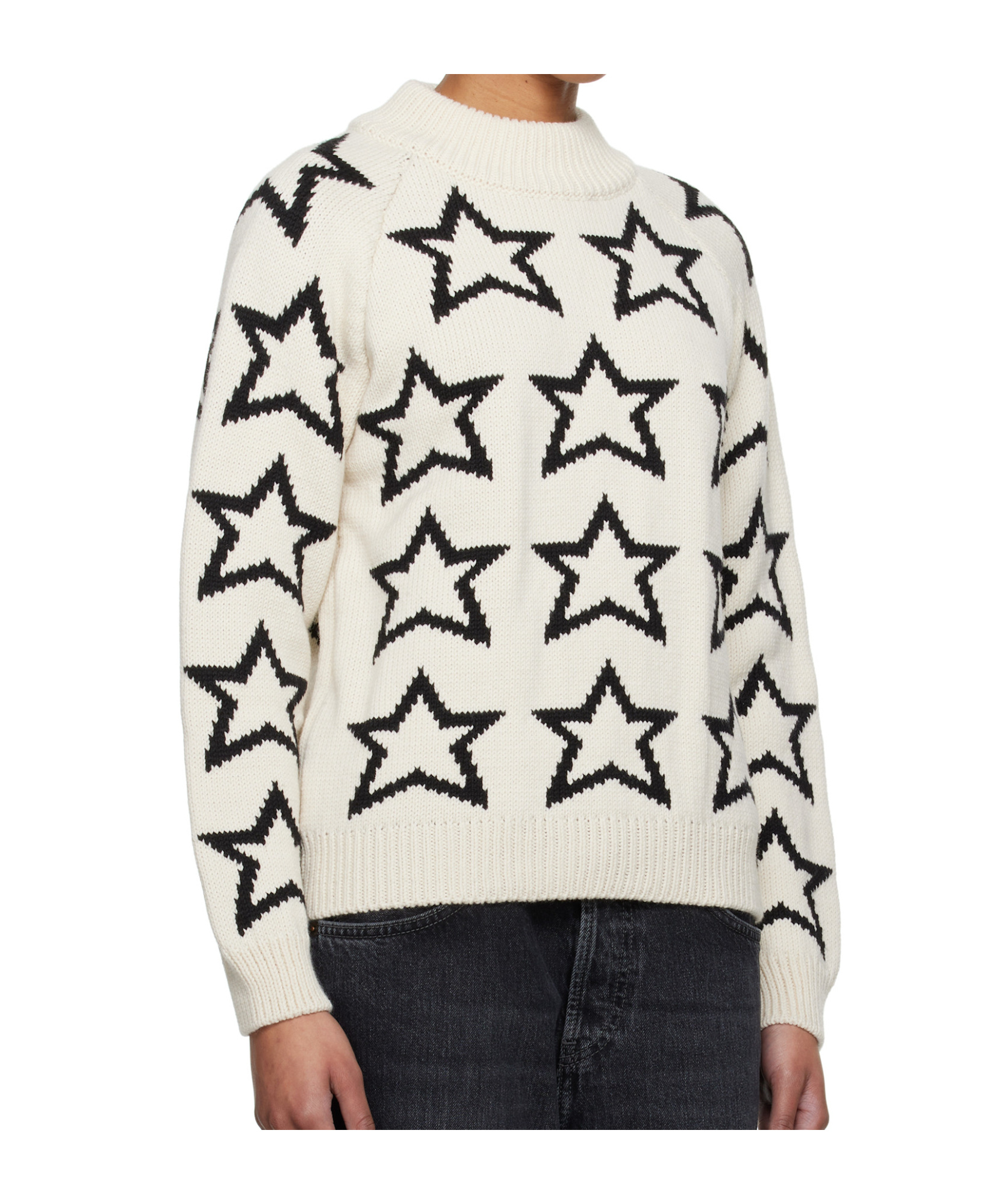 Re/done Long Sleeve Sweater In White