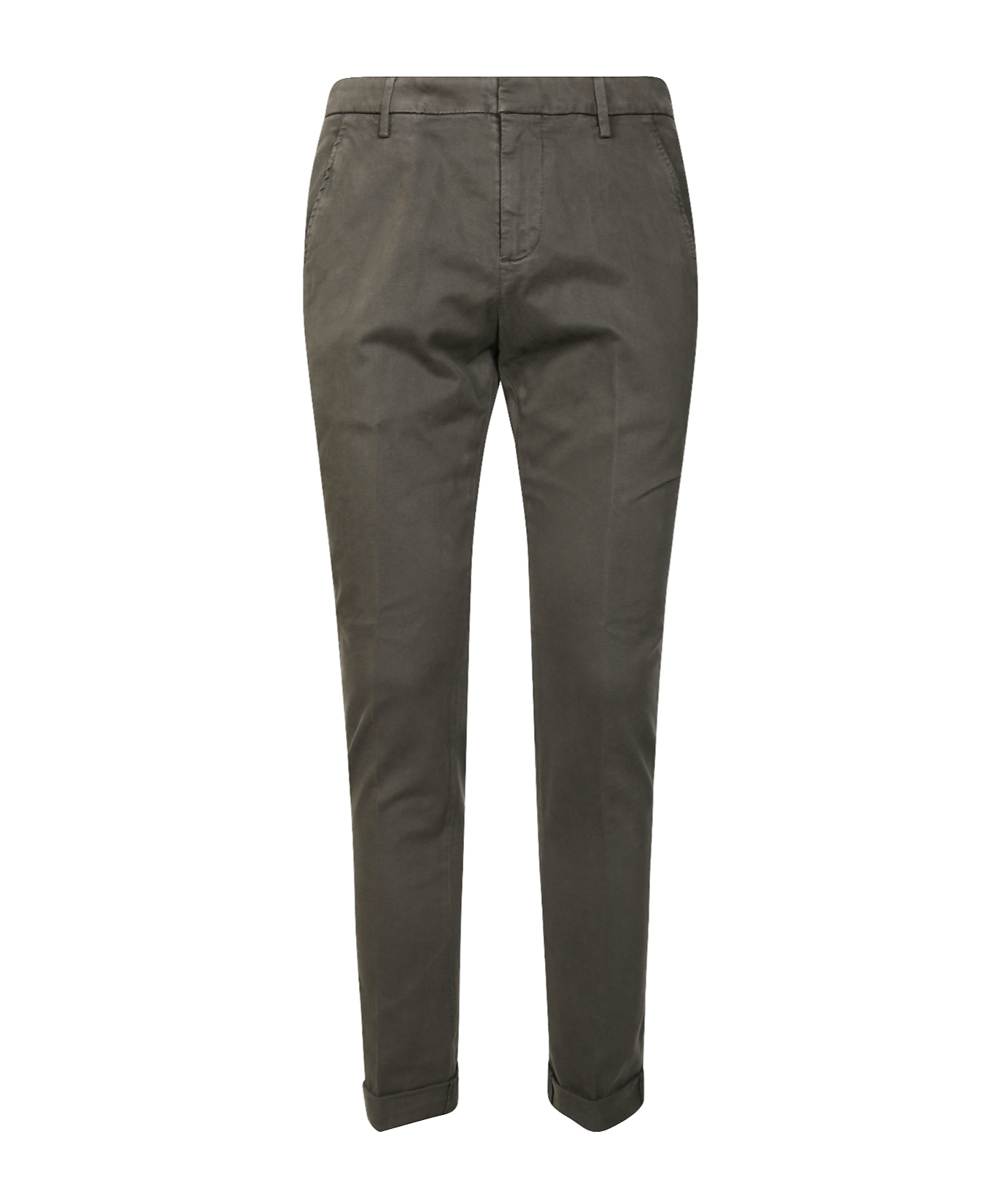 Dondup Logo-trimmed Trousers In Gray