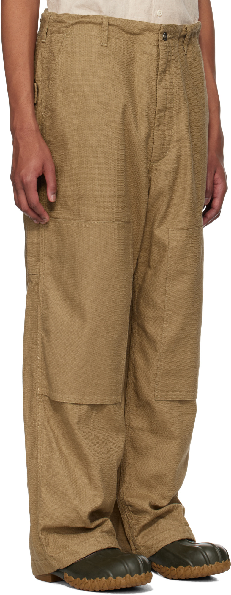 Engineered Garments Casual Pants With Belt Loops In Khaki