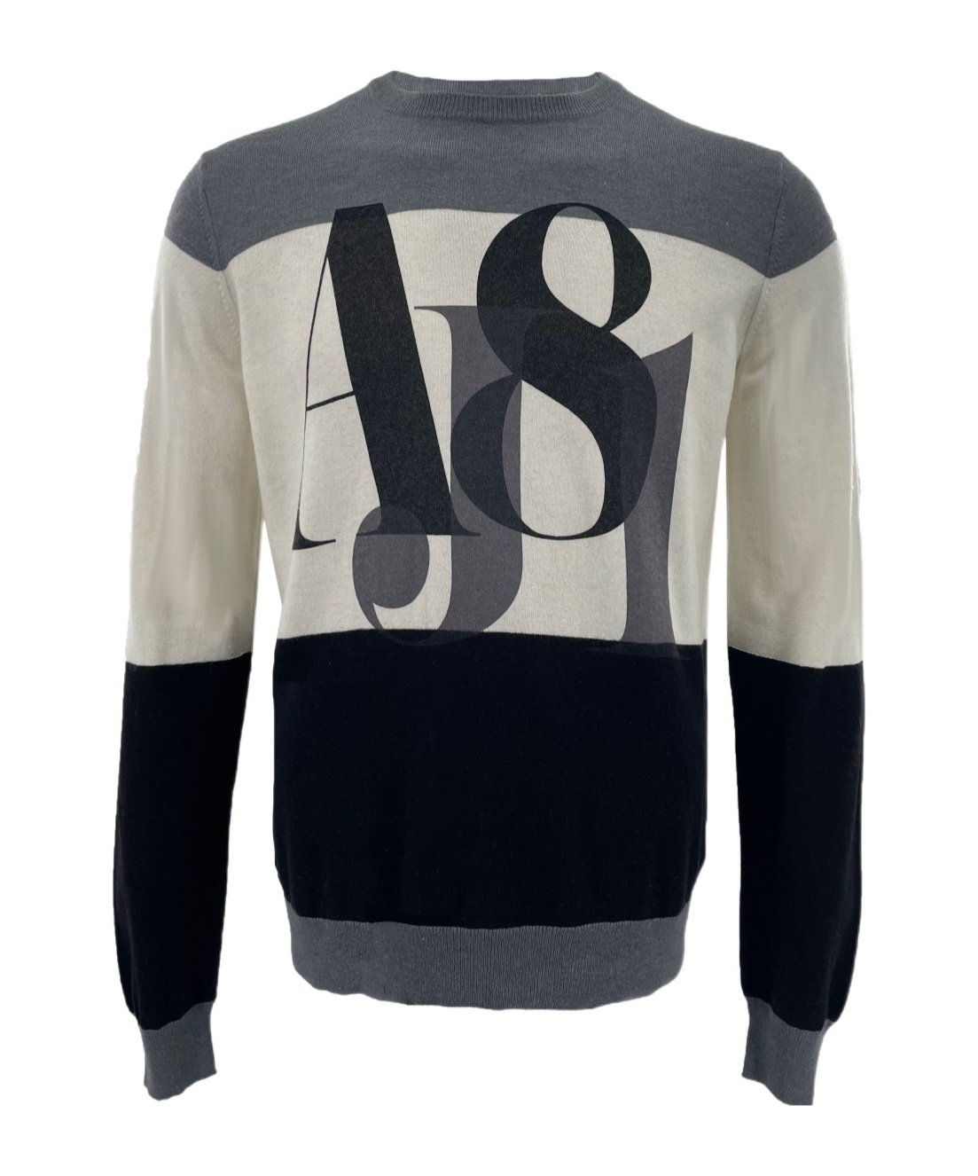 ARMANI JEANS ROUND-COLLAR AND LONG-SLEEVED SWEATER