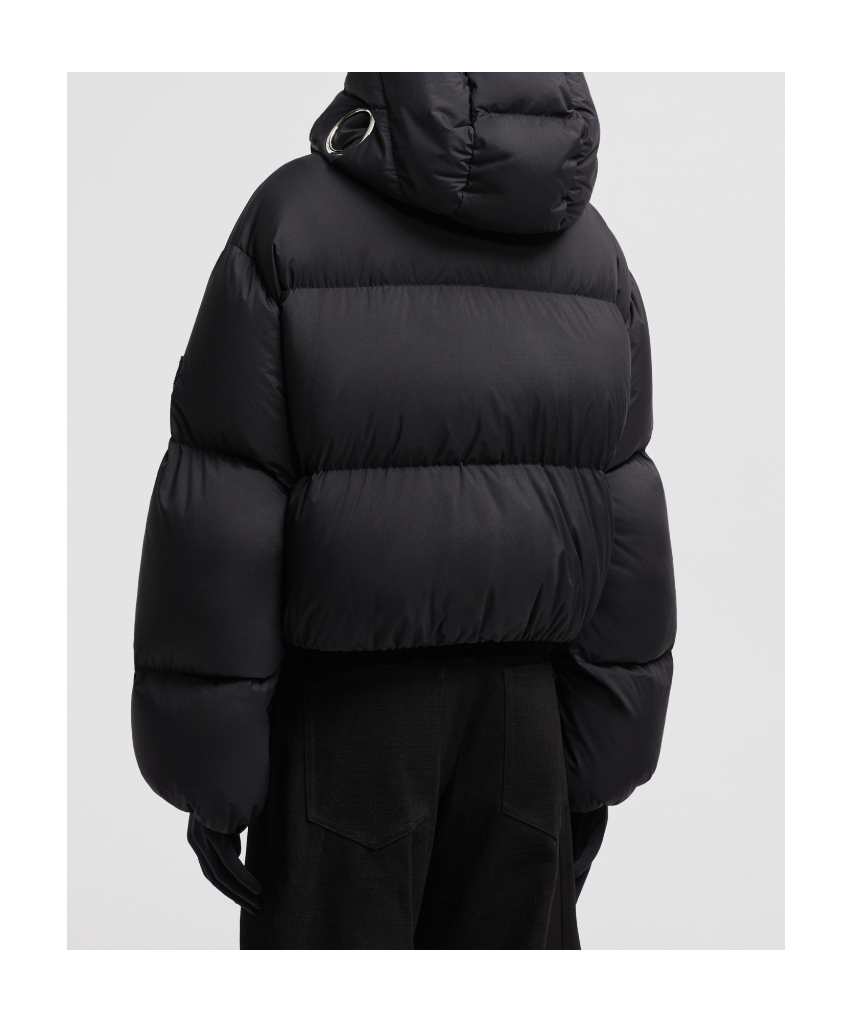 Moncler X Willow Smith Kar Hooded Short Down Jacket In Black