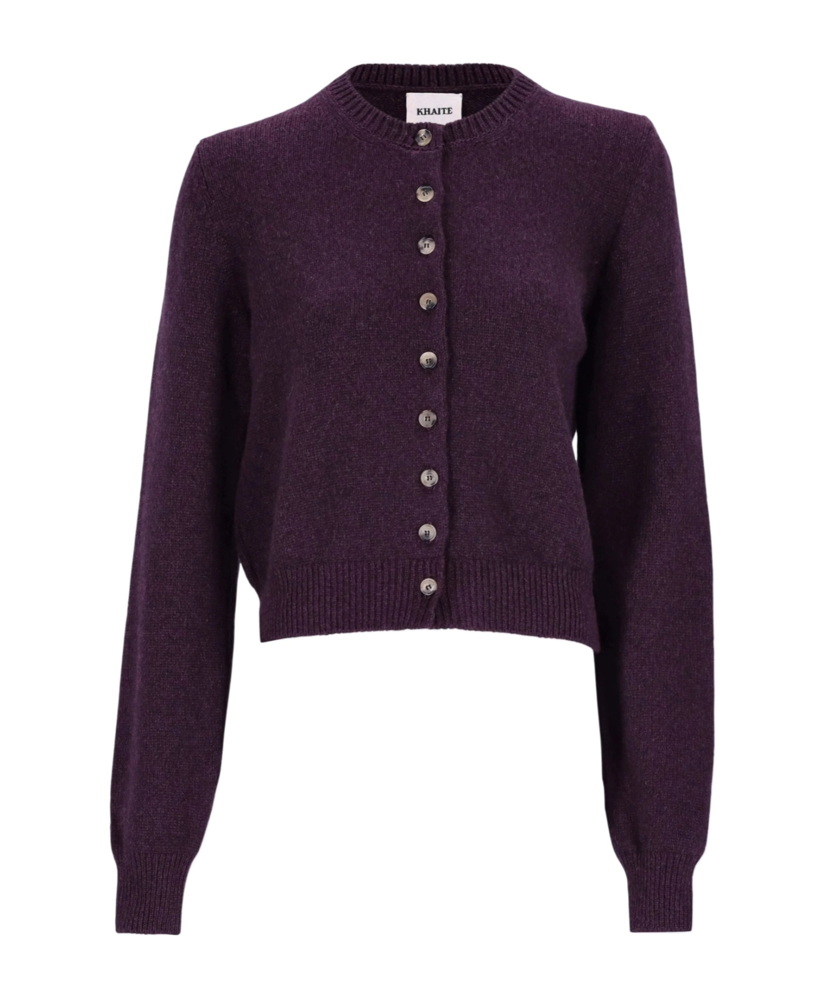 Khaite Plum Cashmere Knit Everheart Cardigan In Purple