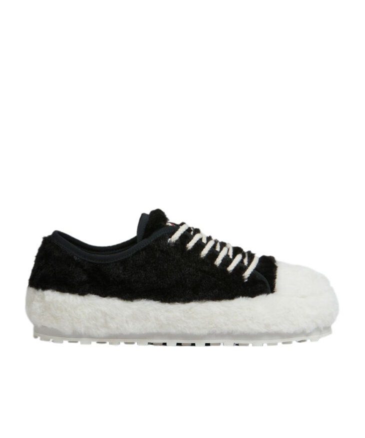 Shop Marni Black Teddy Tennis Sneaker