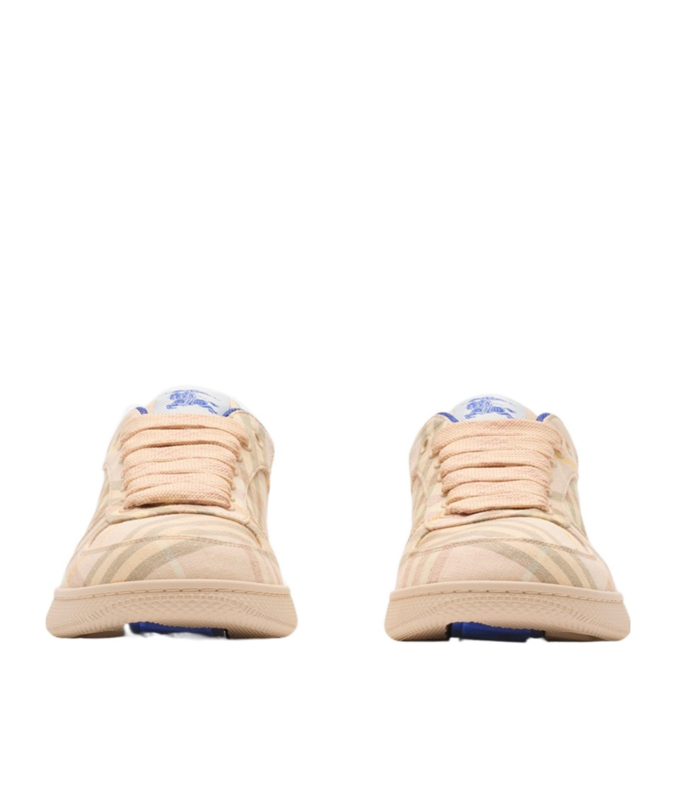 Burberry Light Terrace Sneakers Checkered Pattern In Nude