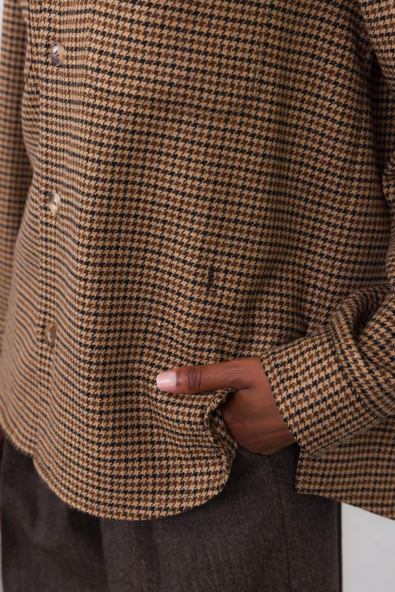Saint Laurent Lapel Long-sleeved Casual Jacket In Multi