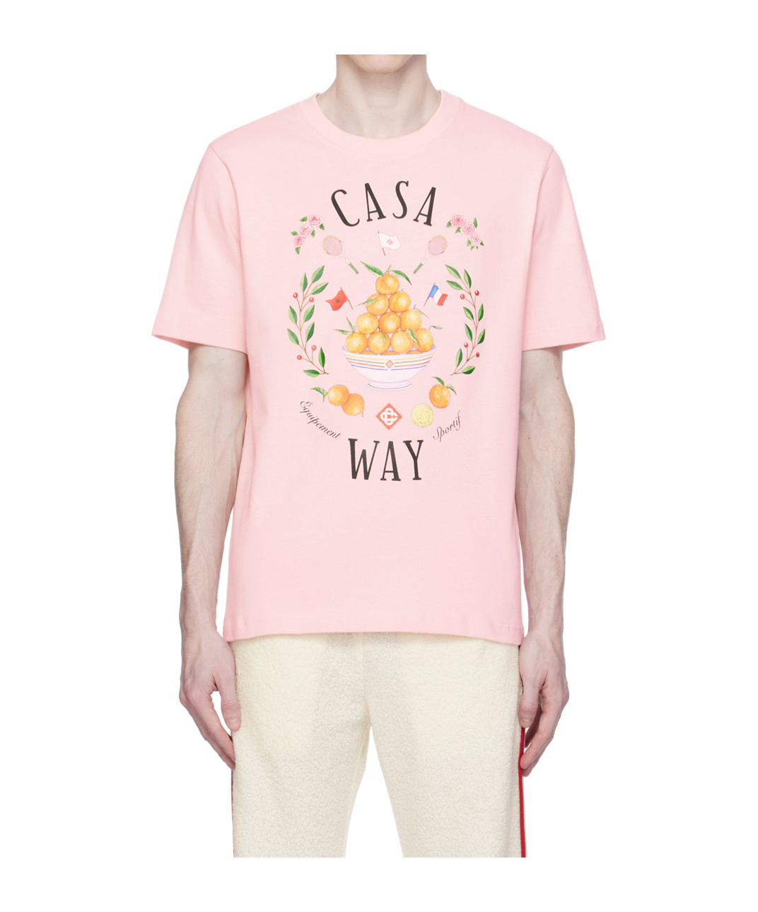 Casablanca Pale Pink Casa Way Orange Mascot T-shirt In Pink