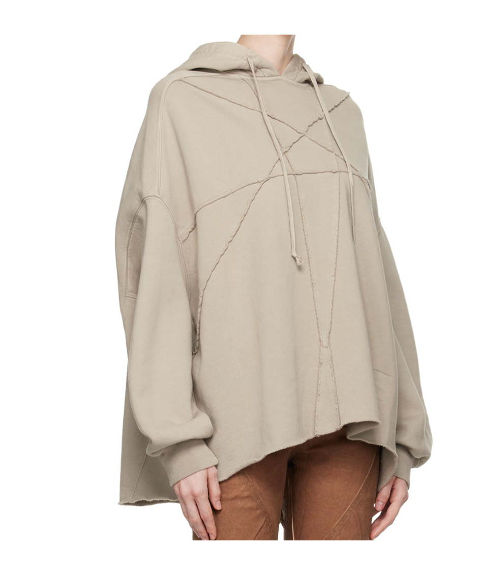 Rick Owens Drkshdw Crater Hoodie In Nude