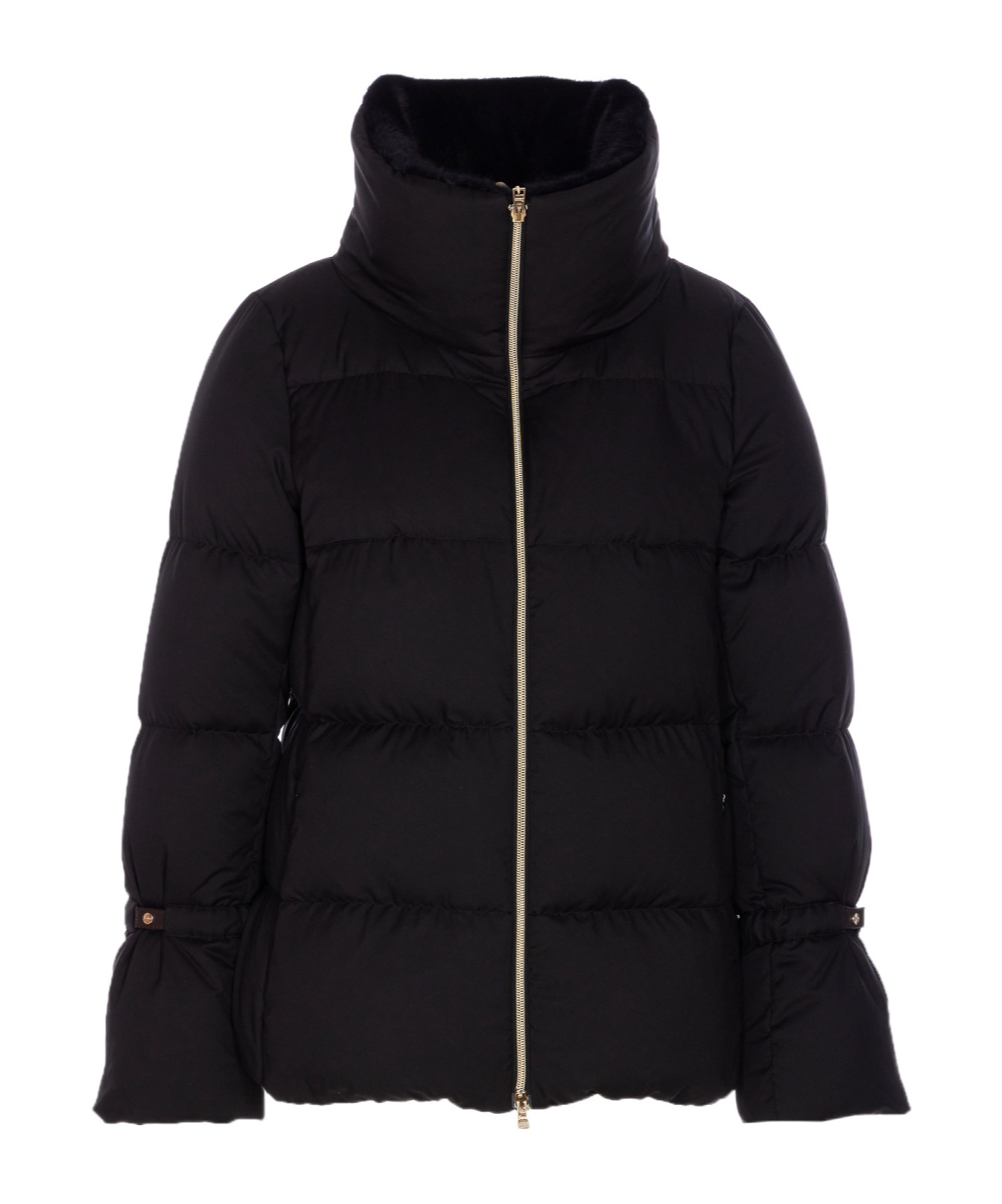 Herno Bell-sleeve Quilted Padded Jacket In Black
