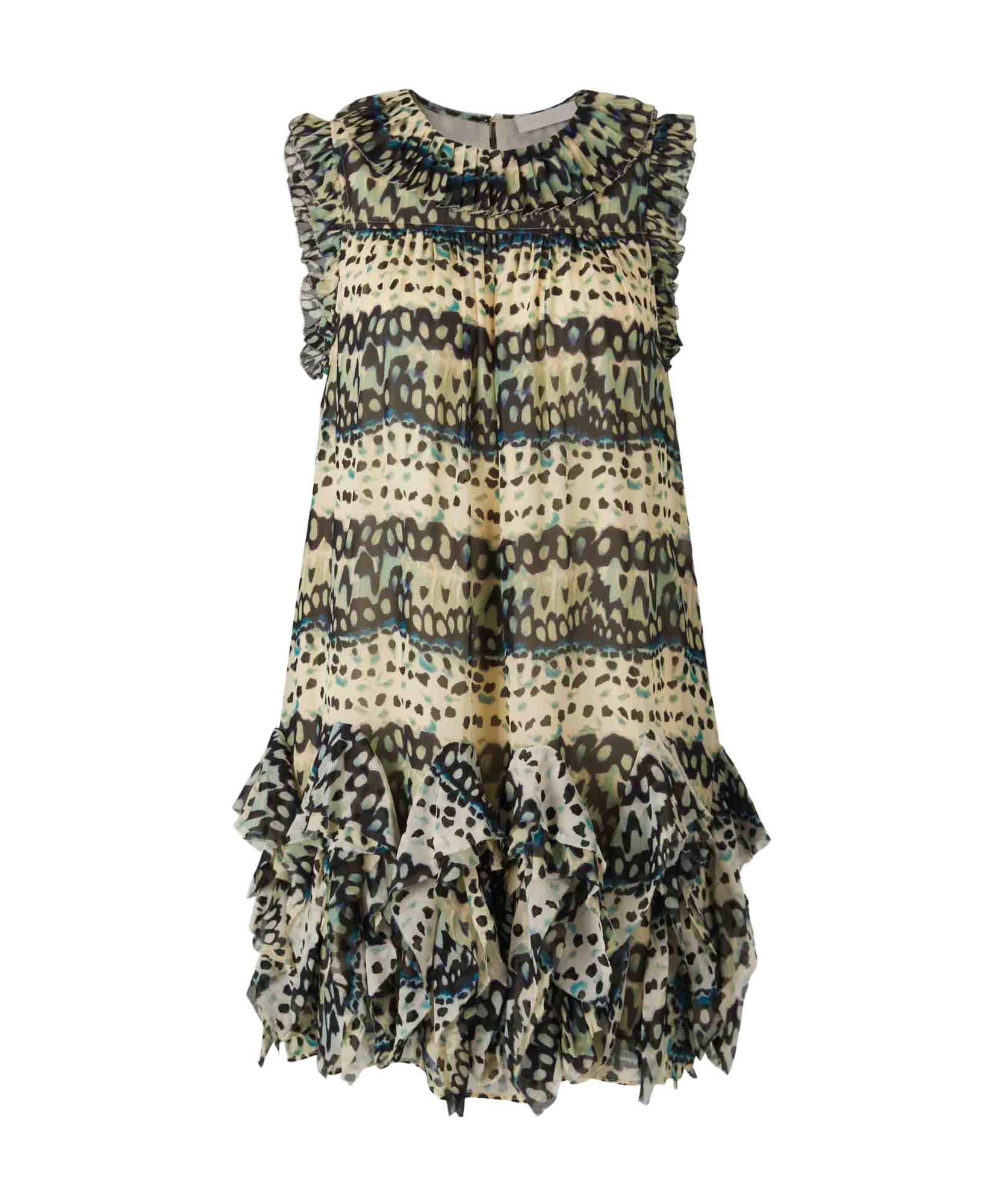 Ulla Johnson Miri Ruffled Silk Mini Dress In Multicolor