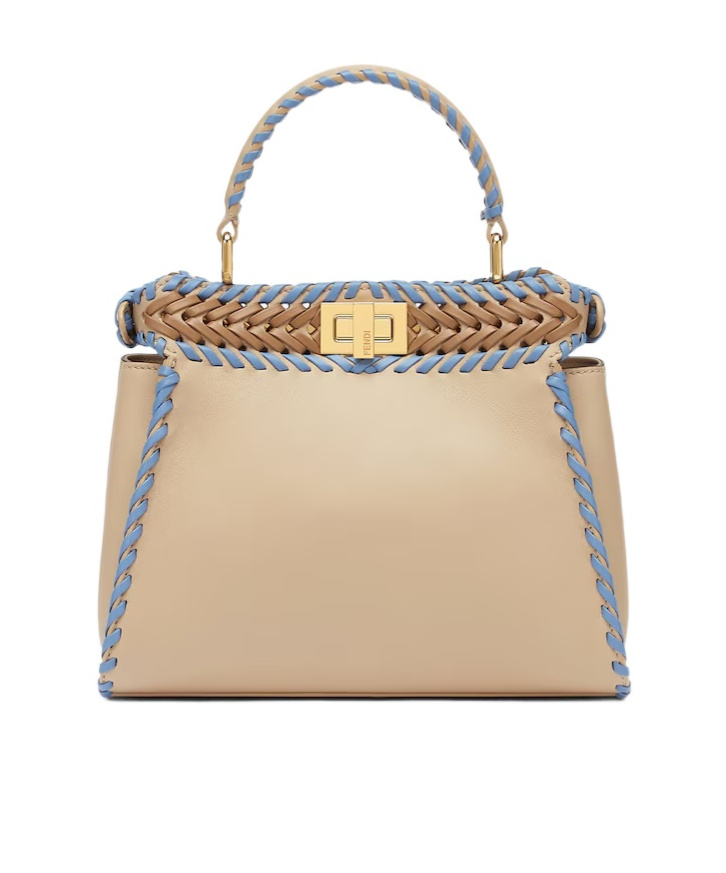 Fendi Peekaboo Mini Top Handle Bag In Nude