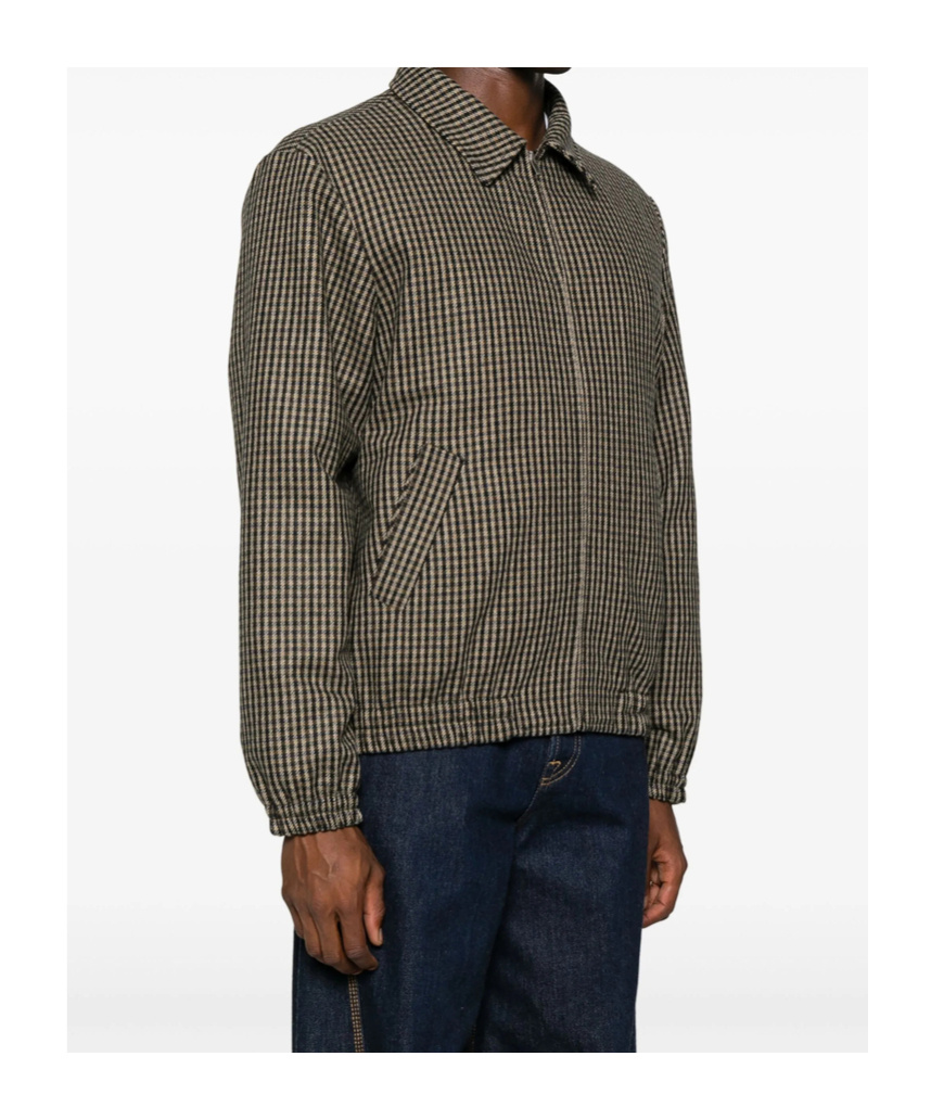 Apc Gilbert Checked Brushed Wool-blend Blouson Jacket