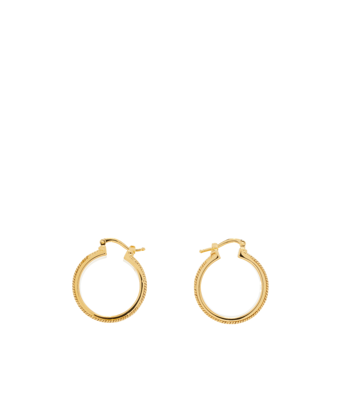 Jil Sander Gold Textured 3 Hoop Earrings In Gold