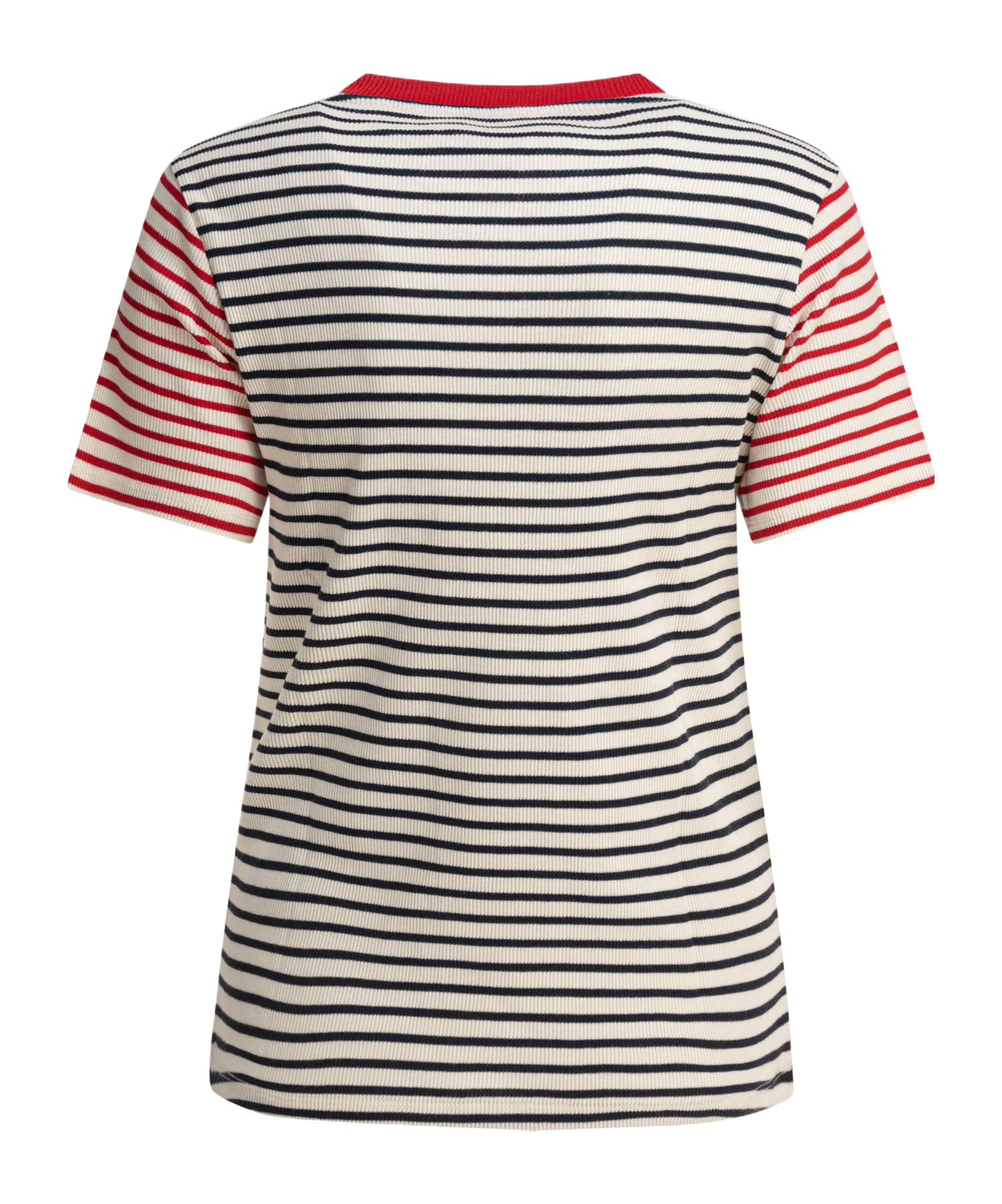 Ines De La Fressange Striped Ribbed Top In Black