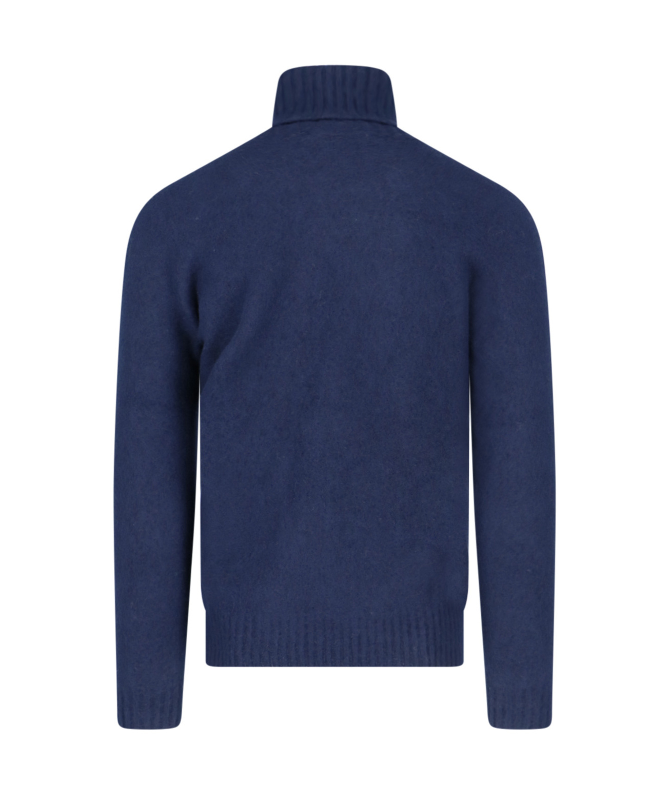 Drumohr Turtleneck Sweater In Blue Wool Navy Tones In Blue