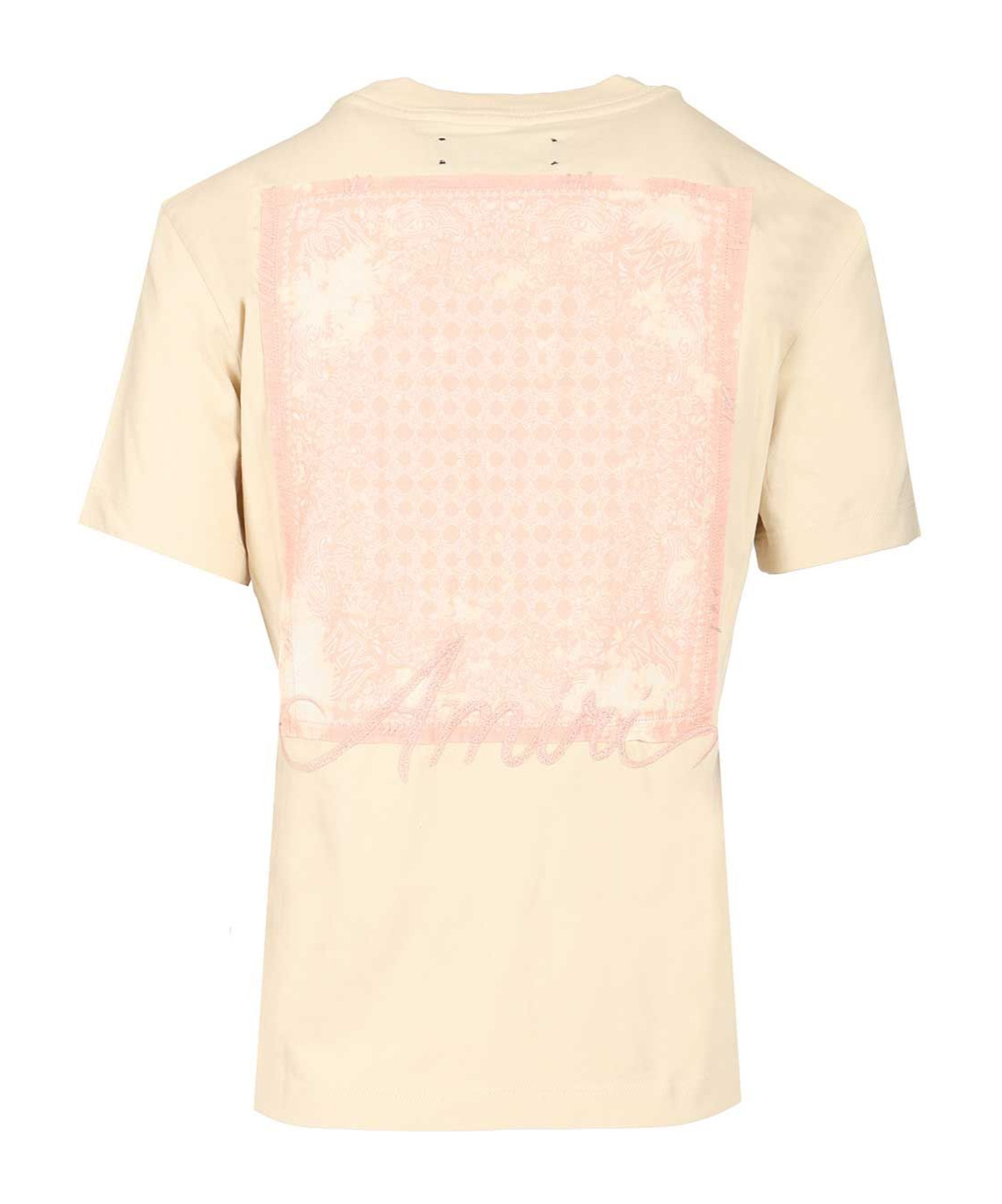 Amiri Bleach Bandana Patch Tee T-shirt Beige In Neutral