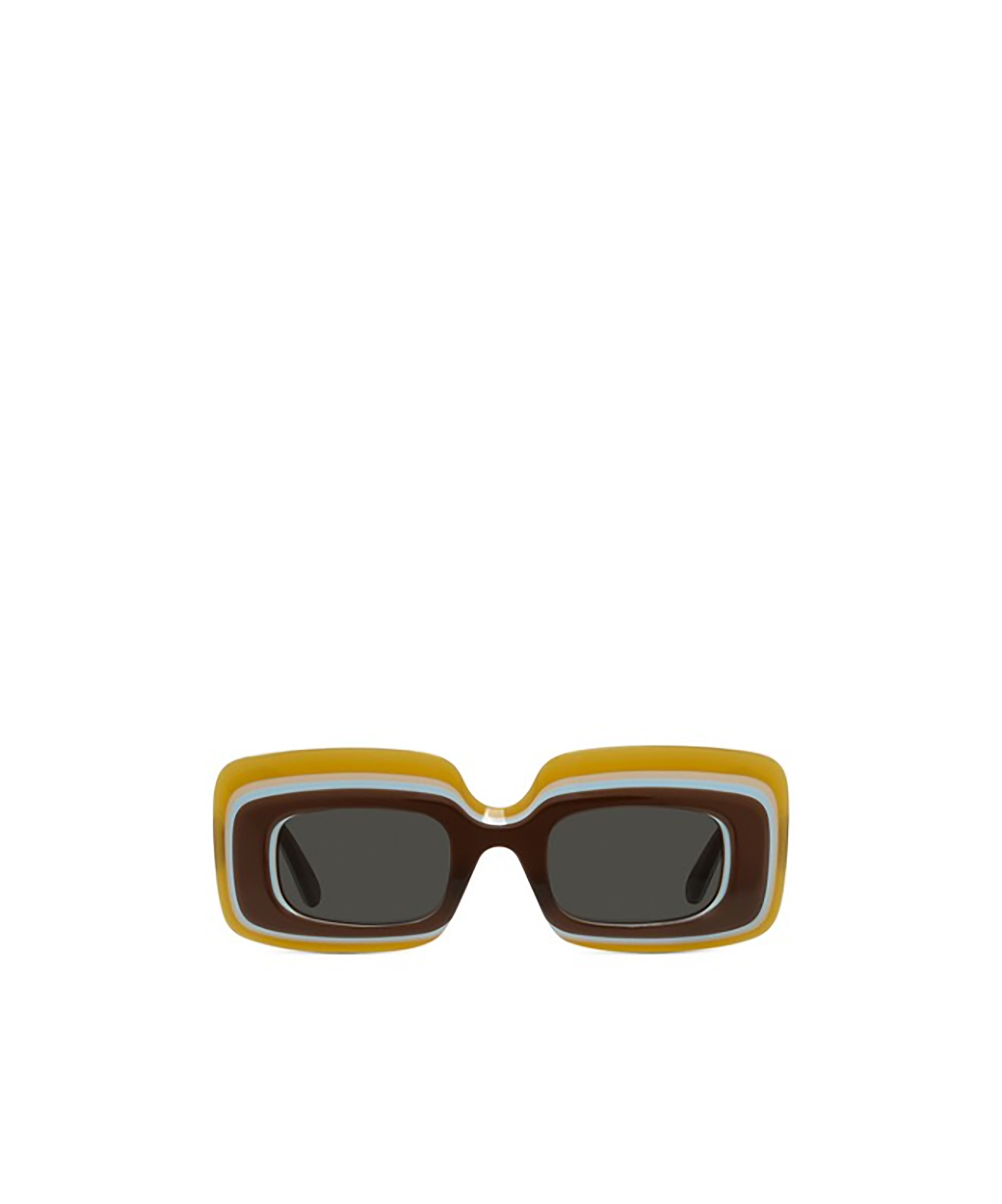 Loewe Multicolor Curved Logo Acetate Rectangle Sunglasses In Black