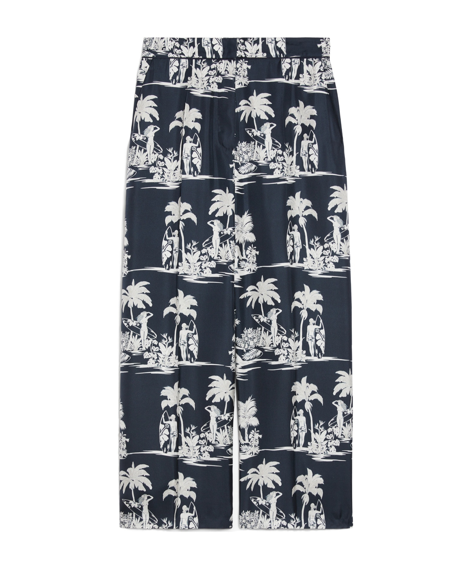 Max Mara Studio Paglie Long Trouser Navy In Black