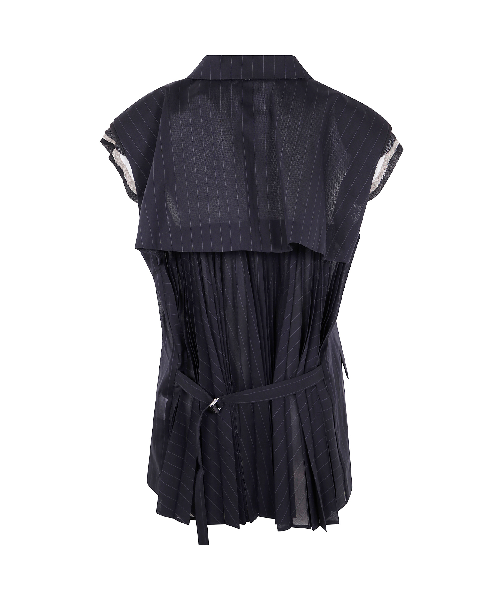 Sacai Pinstriped Waistcoat In Black
