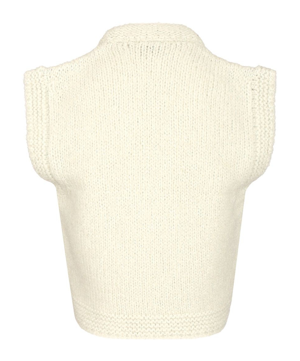Forte Forte Natte' Tweed And Boucle' Knit Vest In Neutral