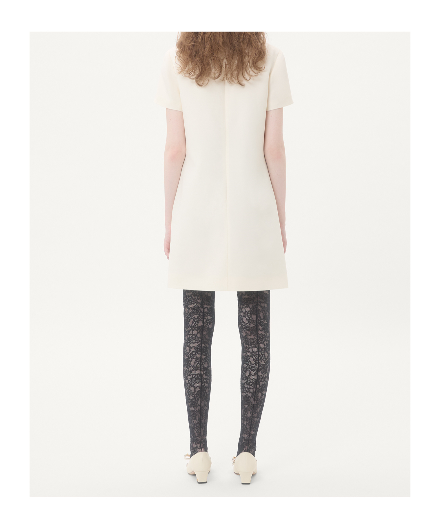 Valentino Short Sleeve Dress In White