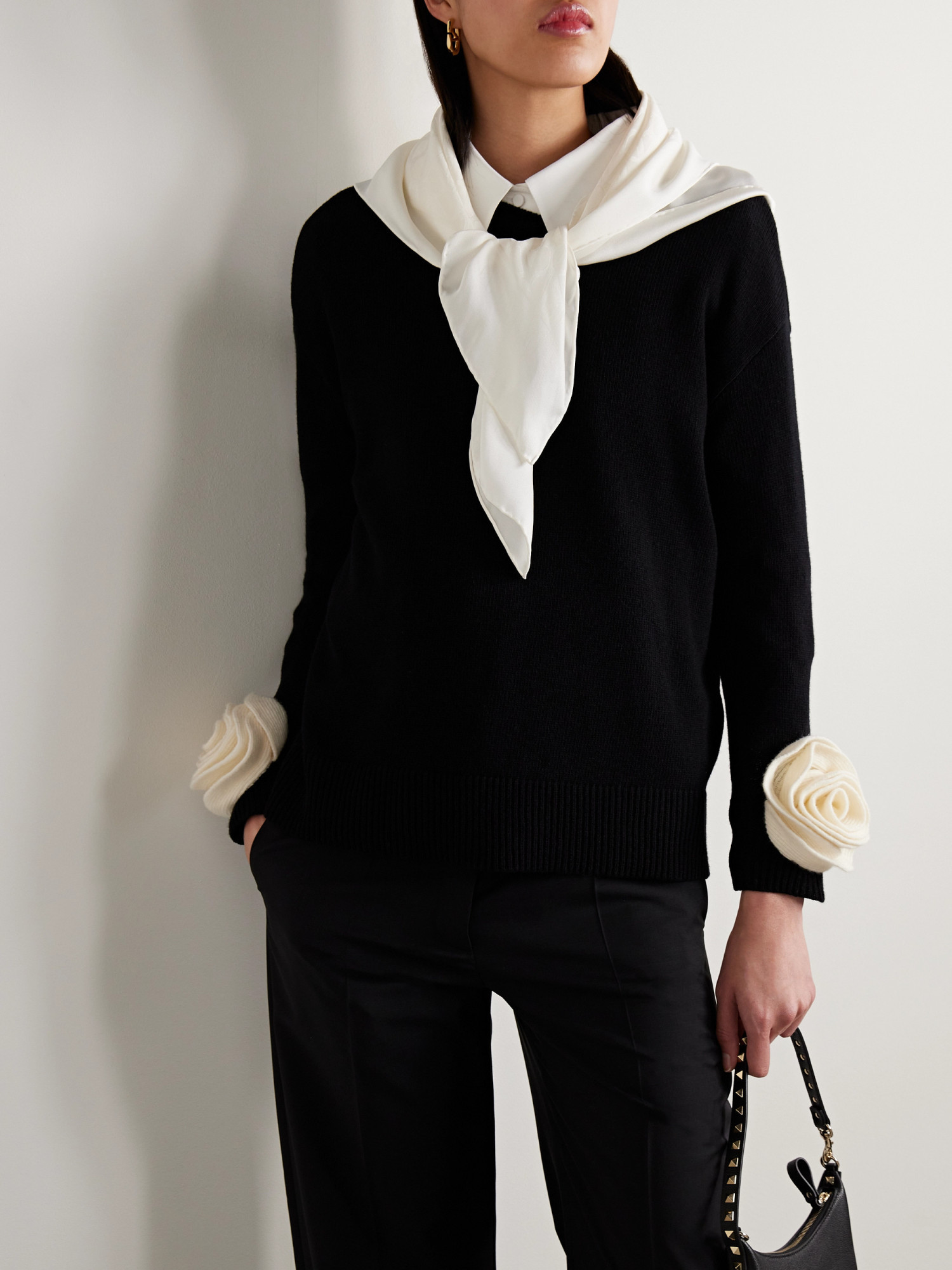 Valentino Silk Jacquard Scarf In White