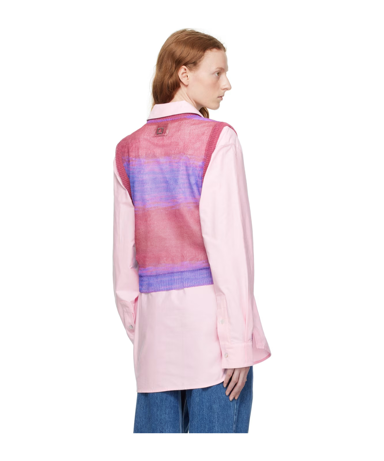 Wooyoungmi Graded Stripe Pattern Knitted Vest In Black