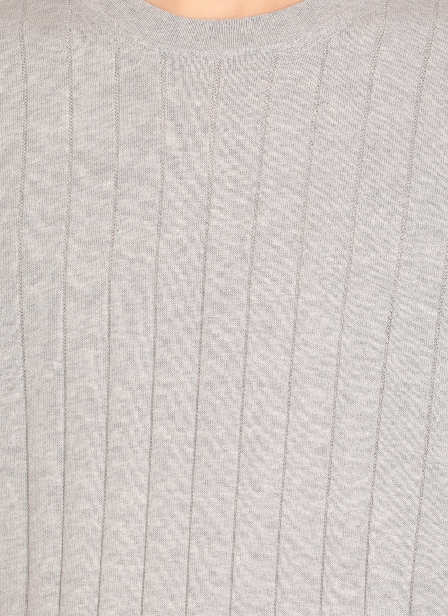 Peserico Ribbed Round Neck T-shirt In Gray