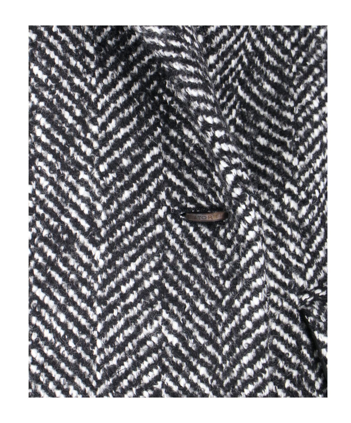 Tagliatore Black Chevron Wool Blend Amanda Coat In Gray