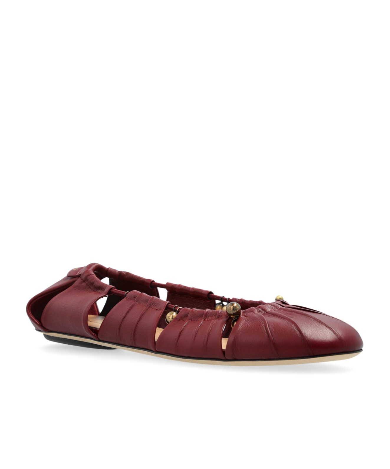 Chloé Luna Leather Ballet Flats In Brown