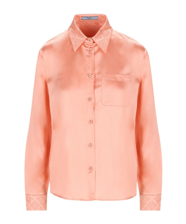 Prada Coral-coloured Shirt In Blend In Pink