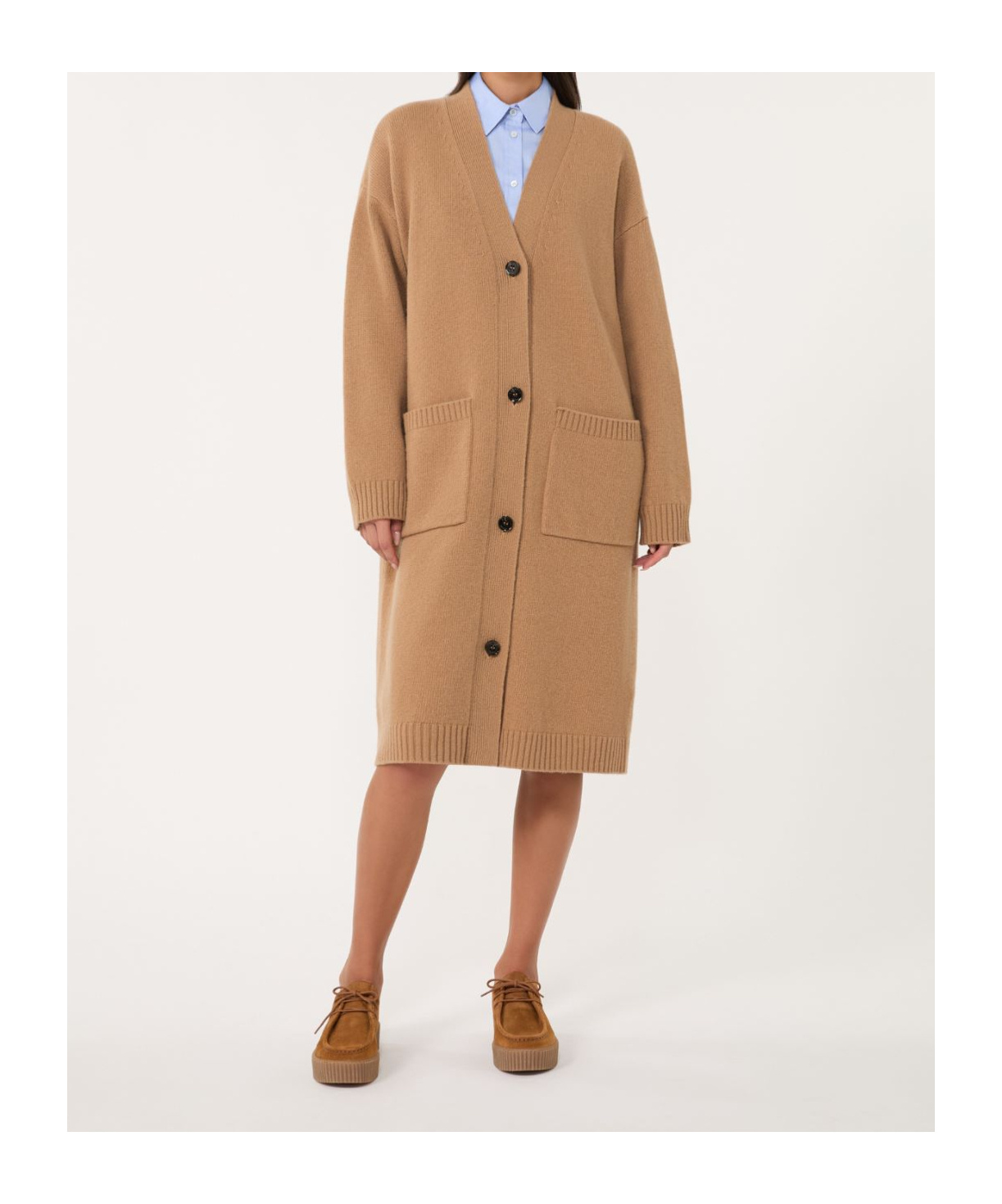 Weekend Max Mara Long-sleeved Cardigan In Brown