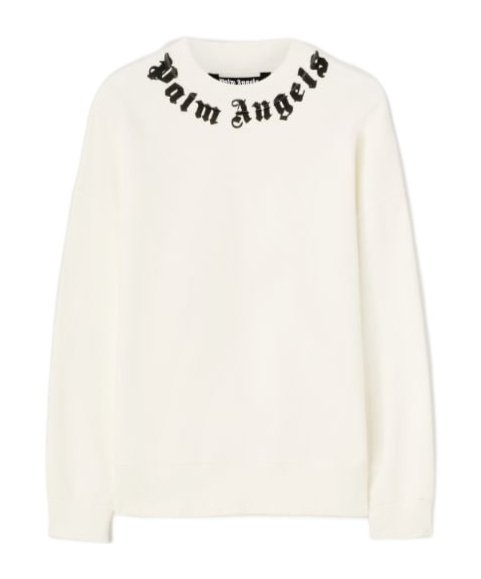 Palm Angels Logo-print Cotton Sweatshirt In White