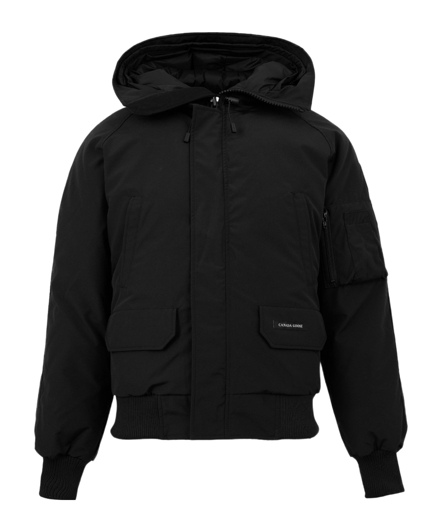Canada Goose Hooded Bomber Jacket In Black