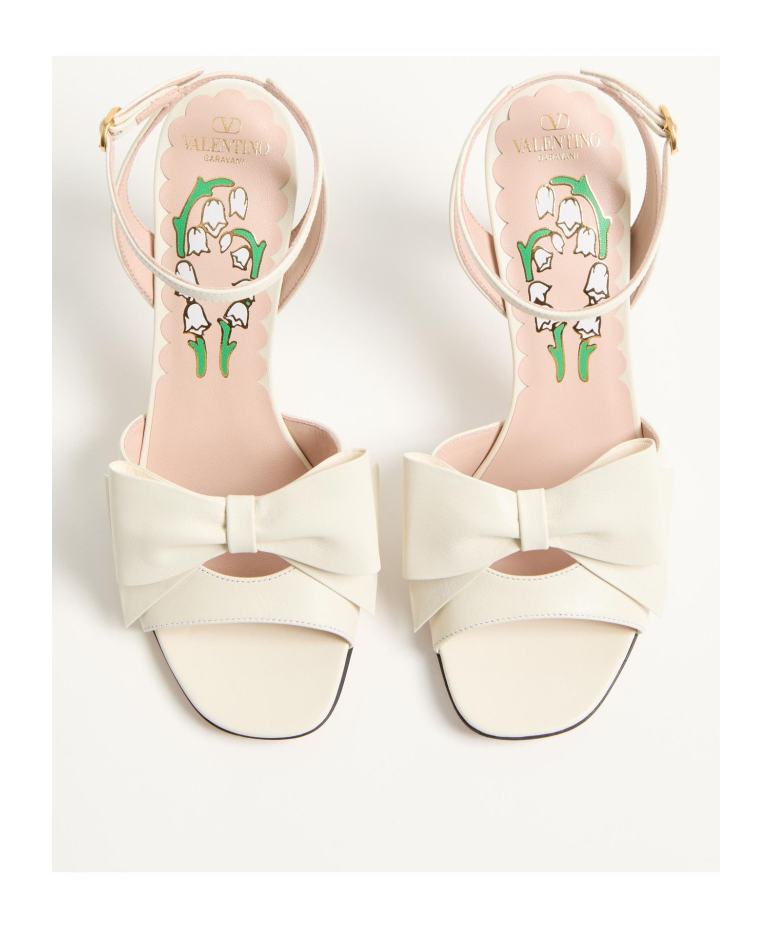 Valentino Bowow Leather Bow Ankle-strap Sandals In Multi