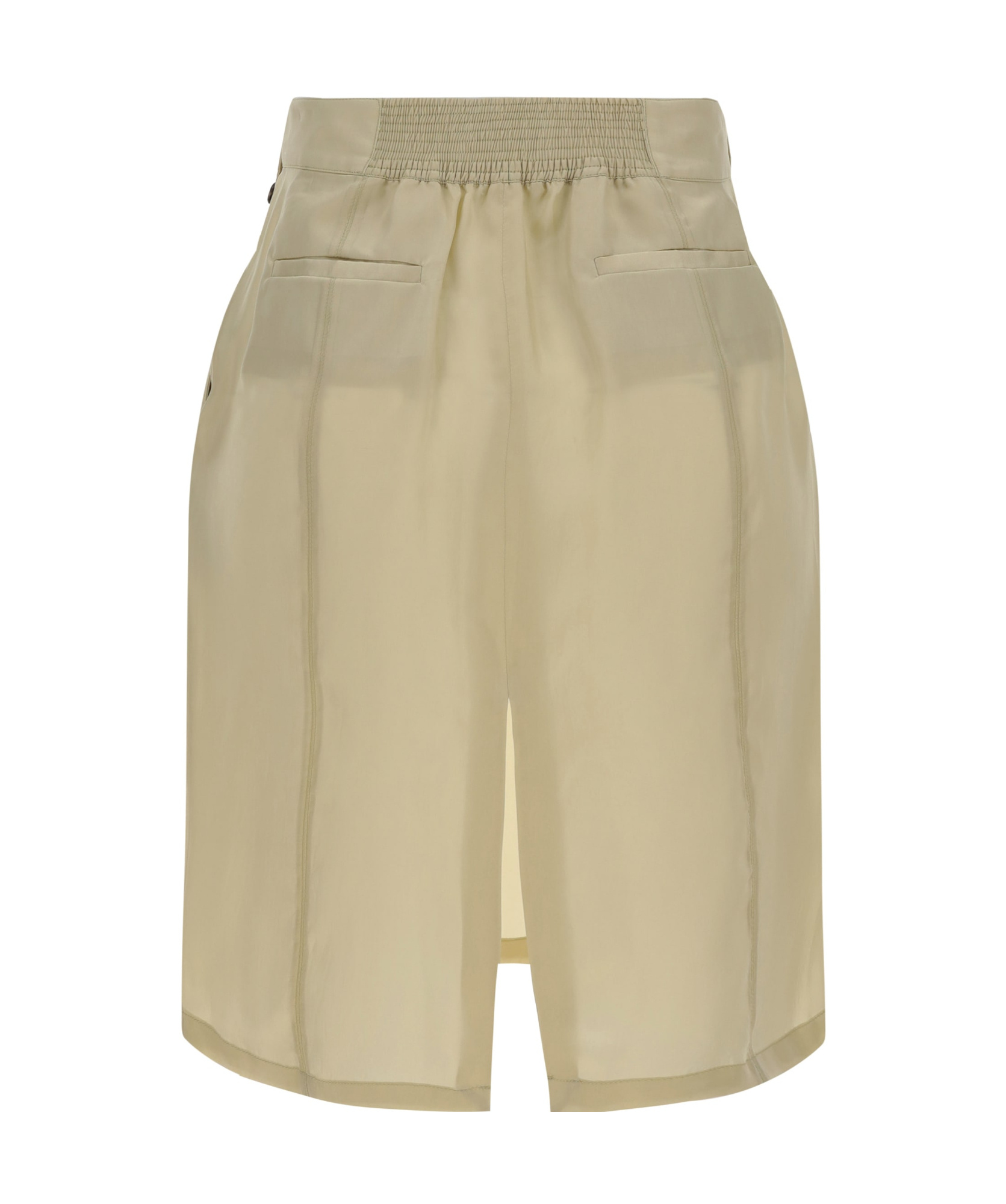 Saint Laurent Jupe Twill Bemberg Mini Skirt In Nude