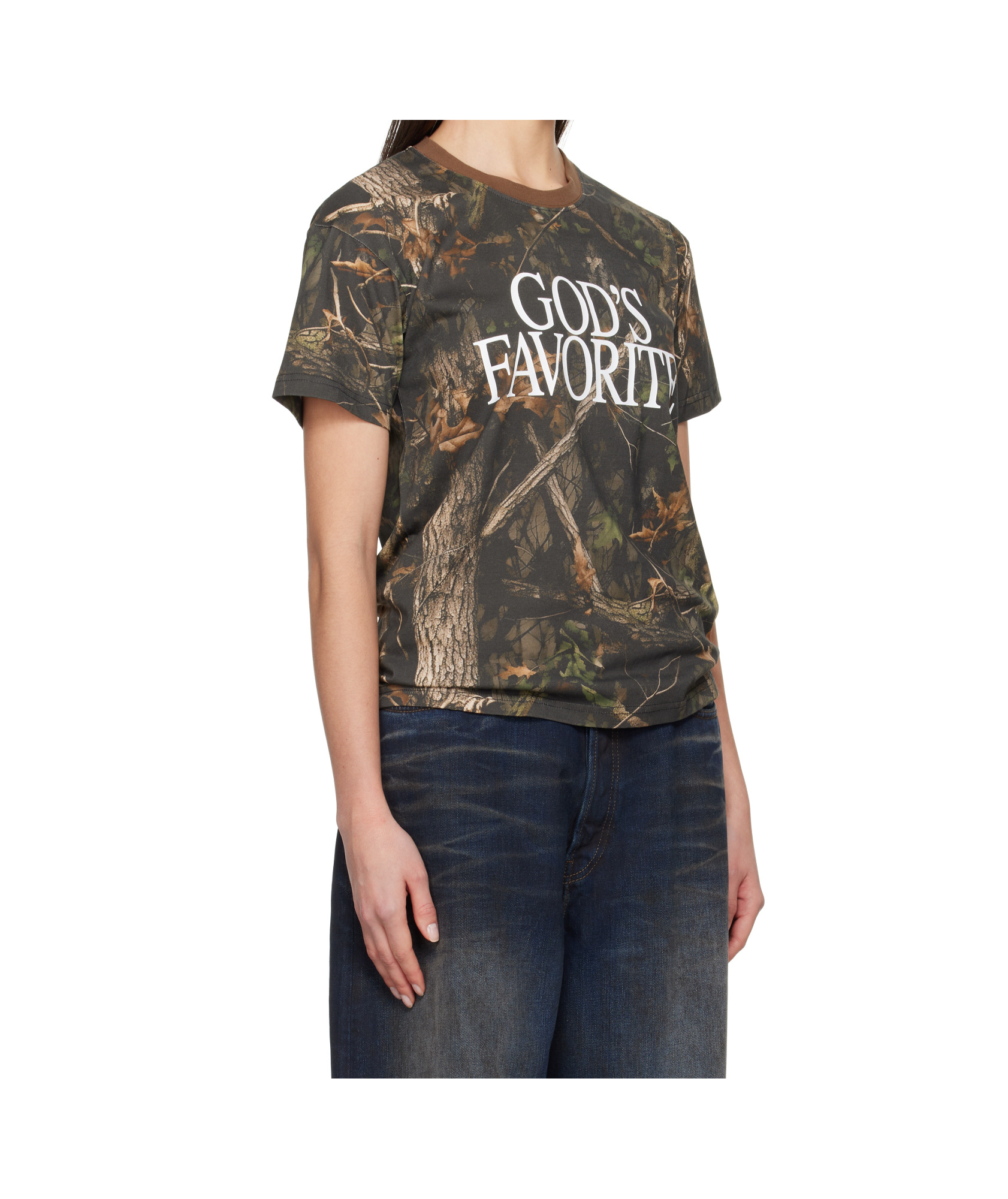 Praying Womens Slogan-print Relaxed-fit Cotton T-shirt Multi In Multi-color